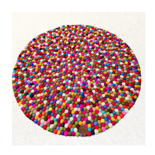 Multi-Colors Felt Round Rug for Home Décor