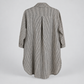Charcoal pinstripe cotton high-low tunic shirt, back pleat