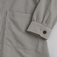 Charcoal pinstripe cotton high-low tunic shirt — cuff pocket detail