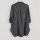 RT818 black pinstripe cotton high-low tunic shirt – back pleat