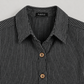 RT818 black pinstripe cotton high-low tunic shirt – collar buttons