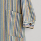 RT819 multicolor stripe cotton high-low tunic shirt – cuff pocket