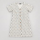 RT823 ivory and black dotted stripe cotton dress with concealed inside pockets
