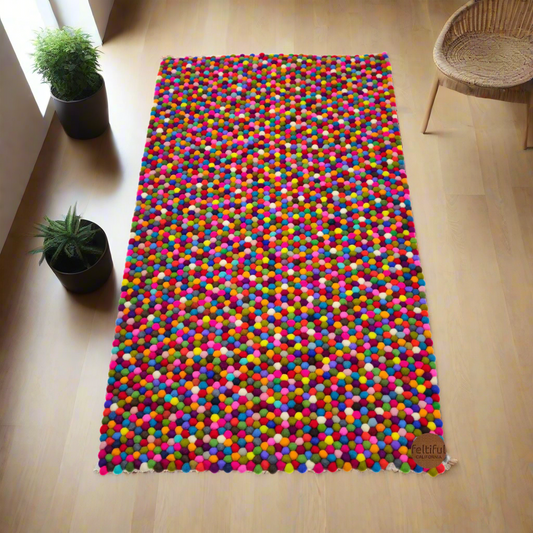 Multi-Colors Felt 36x60 Inches Rug for Home Décor