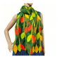 Silk & Merino Wool Blend Leaf Felted Scarf