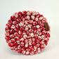Red Marble Pom Pom Felted Ball Trivet-Set Of 2Pcs.