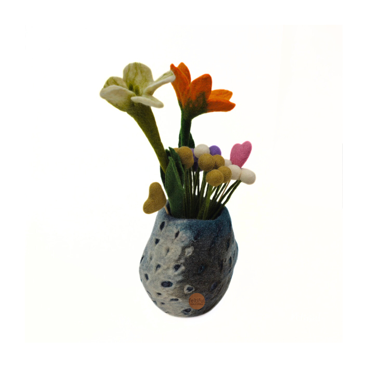 Hand Felted Razor Cut Flower Vase