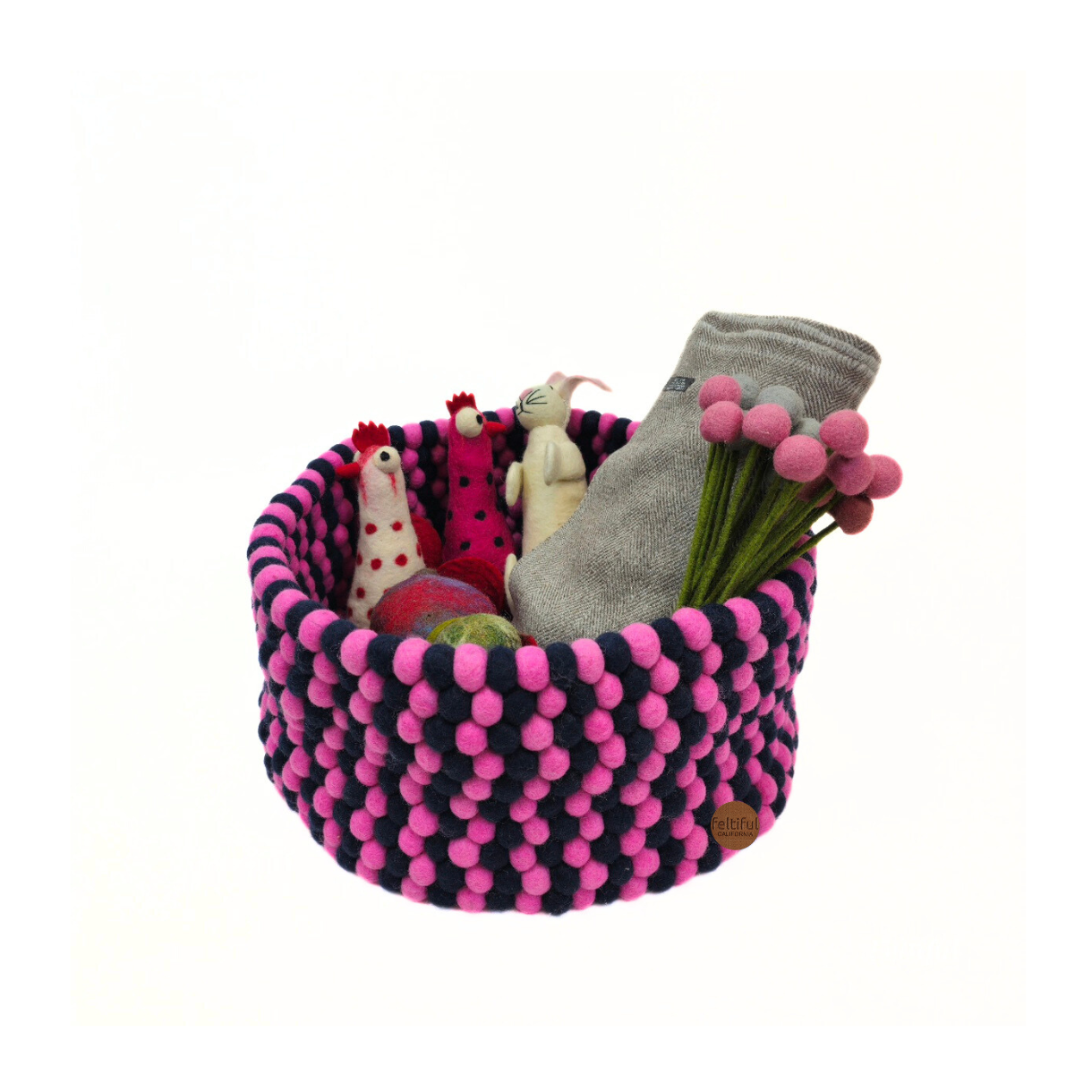 Felt Ball Pom Pom Basket