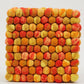 Orange Tie Dye Pom Pom Felted Ball Trivet-Set Of 2Pcs.