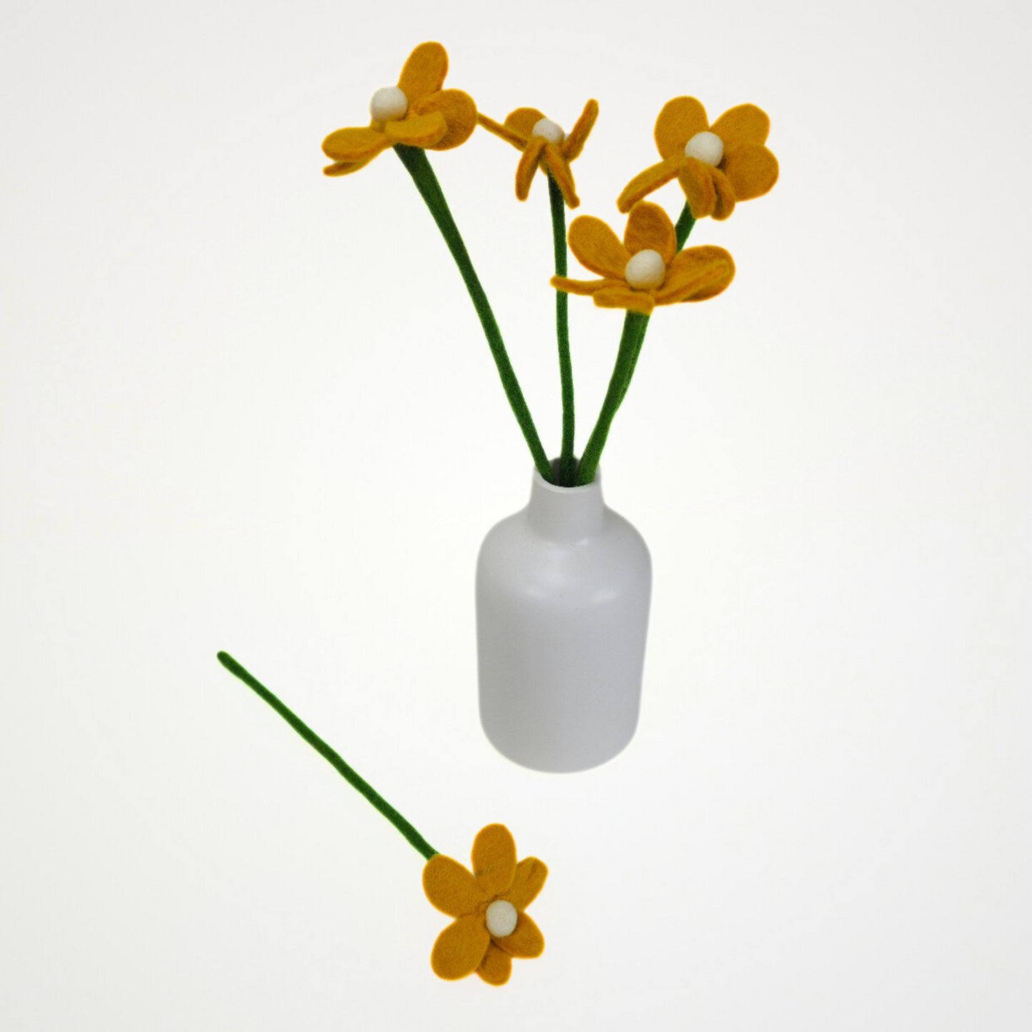 Hand Felted Mustard Daisy Flower
