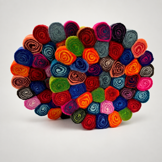 Feltiful handmade product on a soft gray background