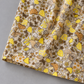 Beige and yellow mushroom print cotton palazzo trousers – Cotton mushroom print and hem detail