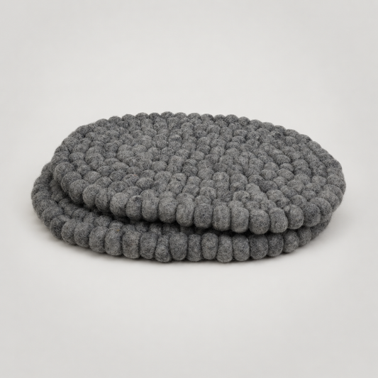 Placemats by Feltiful on a soft warm gray background