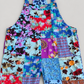 KD617 cotton overalls waist pockets and patchwork seam detail