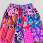 Blue and pink elastic waistband and drawstring detail
