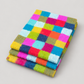 Folded multicolor checker felt wool table runner