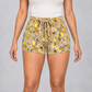 Mushroom Print Cotton Shorts in Beige, front view on model