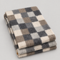 Folded neutral checker felt wool table runner