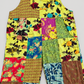 RT616 cotton overalls colorful patchwork and seam detail