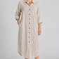 Feltiful RT812 striped long shirt dress front model view