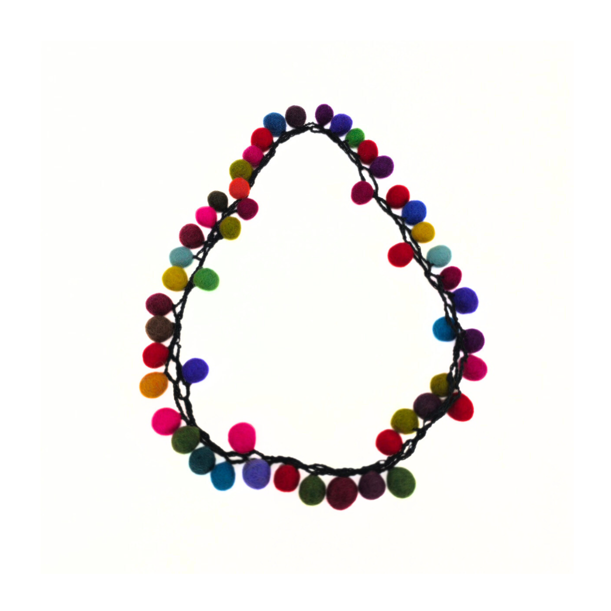 Assorted Color Felt Ball Necklace