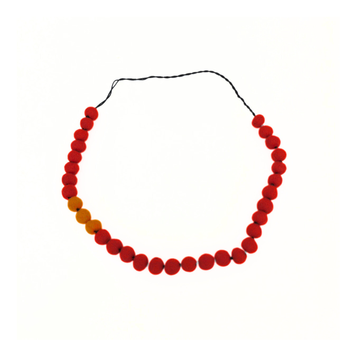 Two Colors Felt Ball Necklace