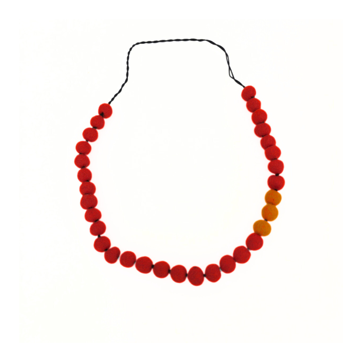 Two Colors Felt Ball Necklace