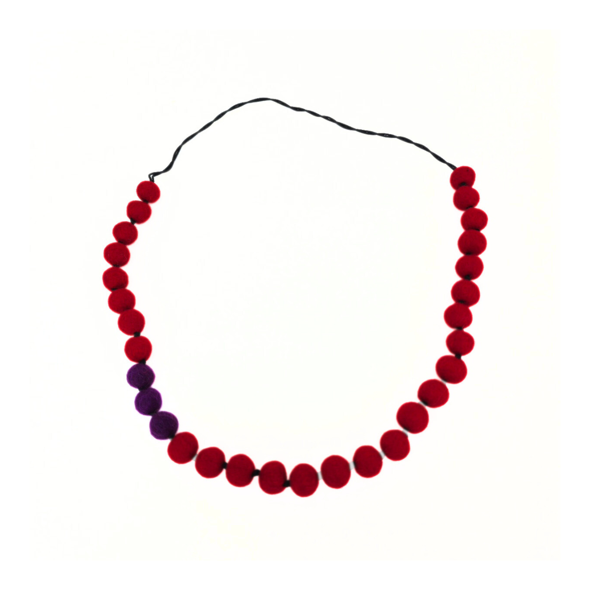 Two Colors Felt Ball Necklace