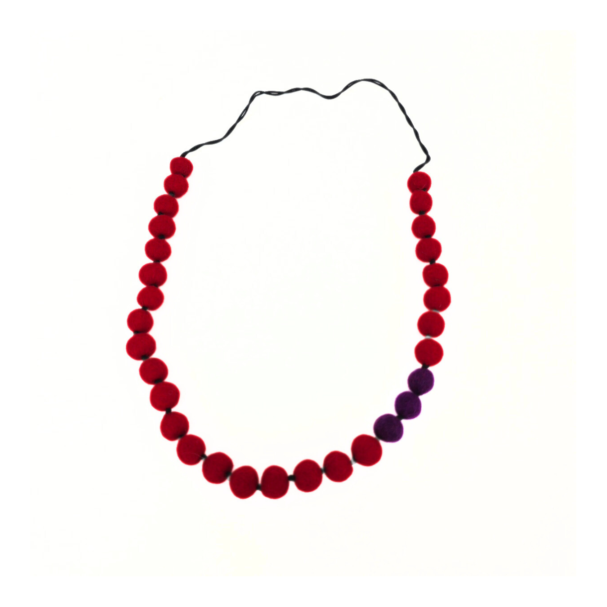 Two Colors Felt Ball Necklace