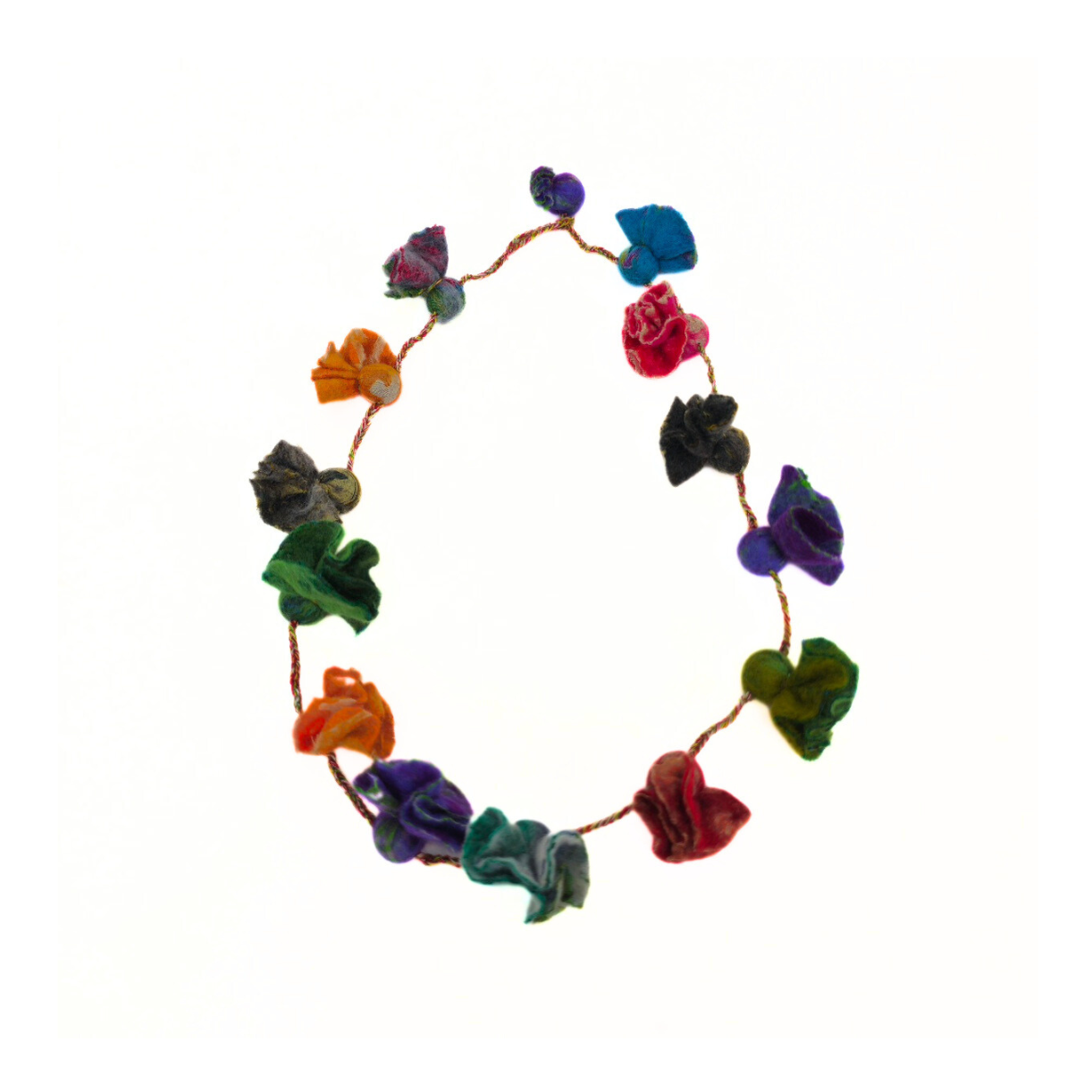 Merino & Silk Flowers Necklace