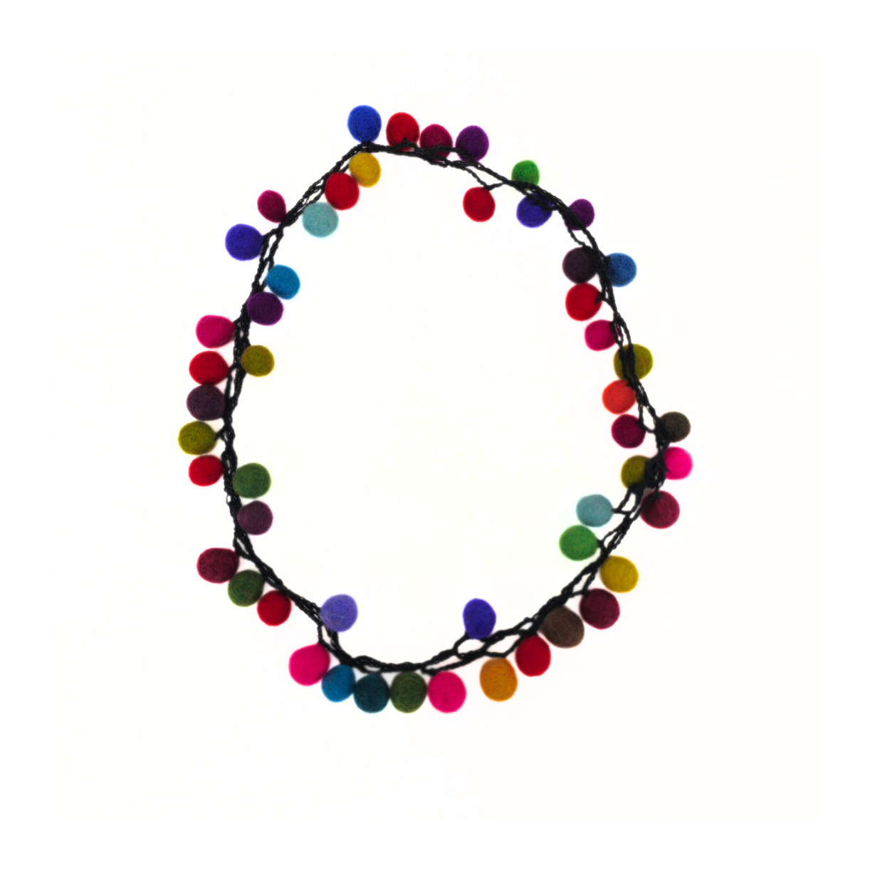 Assorted Color Felt Ball Necklace