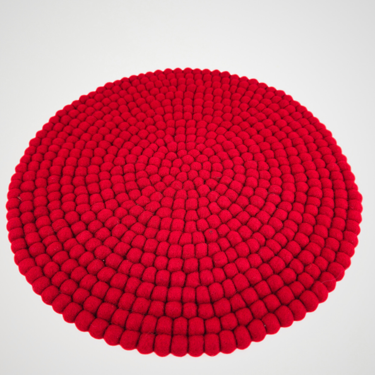 15.5-Inch Pom Pom Small Ball Round Placemat-Set Of 2Pcs.