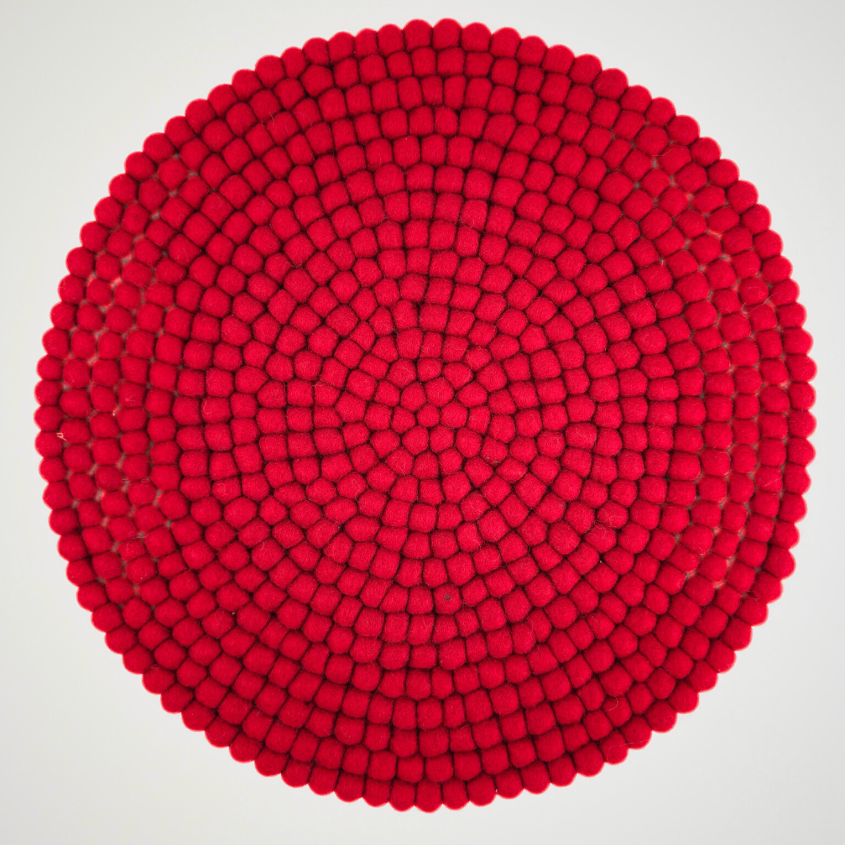 15.5-Inch Pom Pom Small Ball Round Placemat-Set Of 2Pcs.