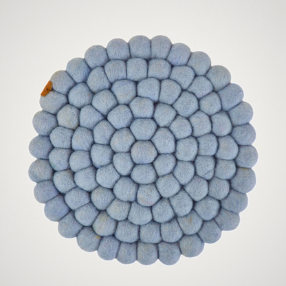 Pom Pom Felted Ball Trivet-Set Of 2Pcs.