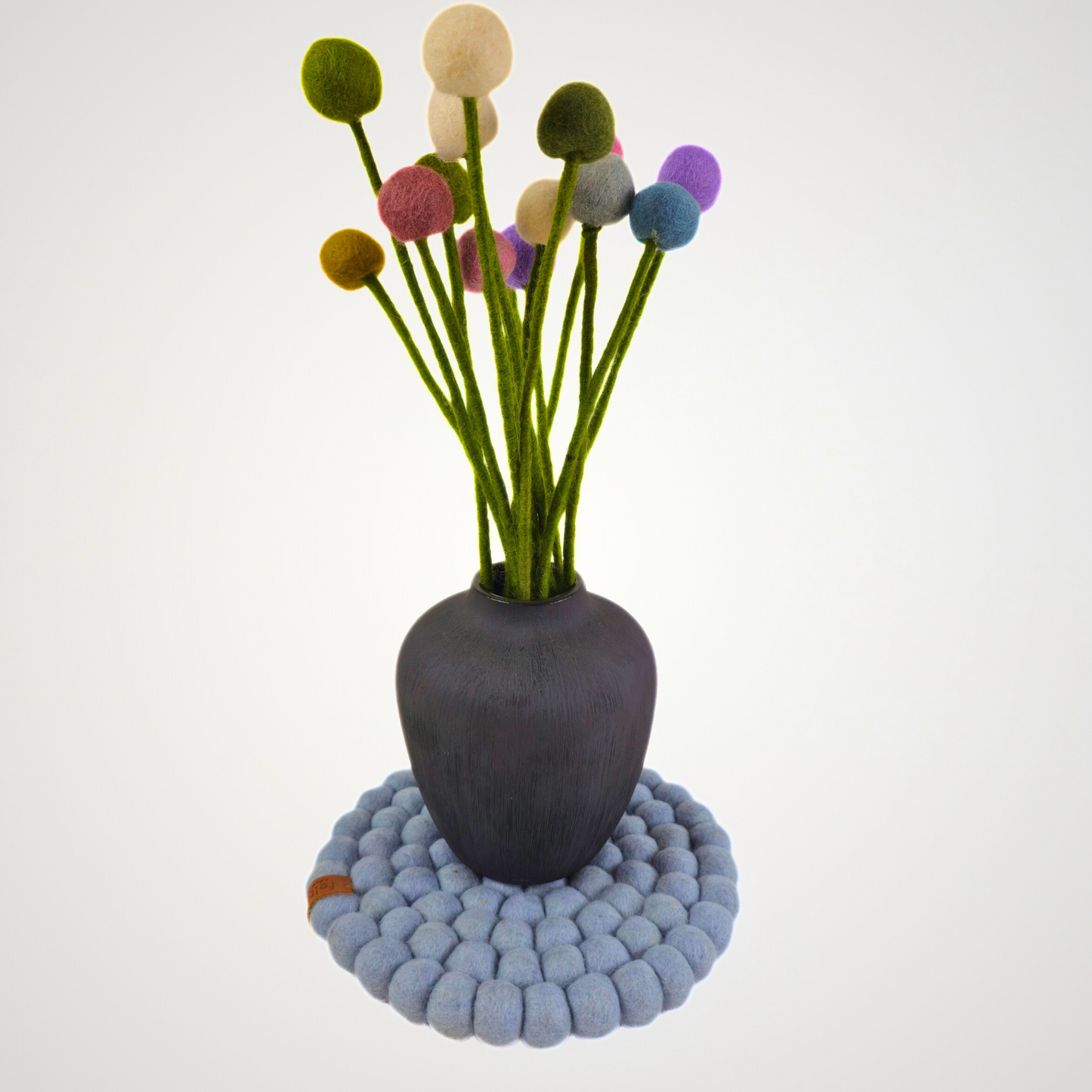 Pom Pom Felted Ball Trivet-Set Of 2Pcs.