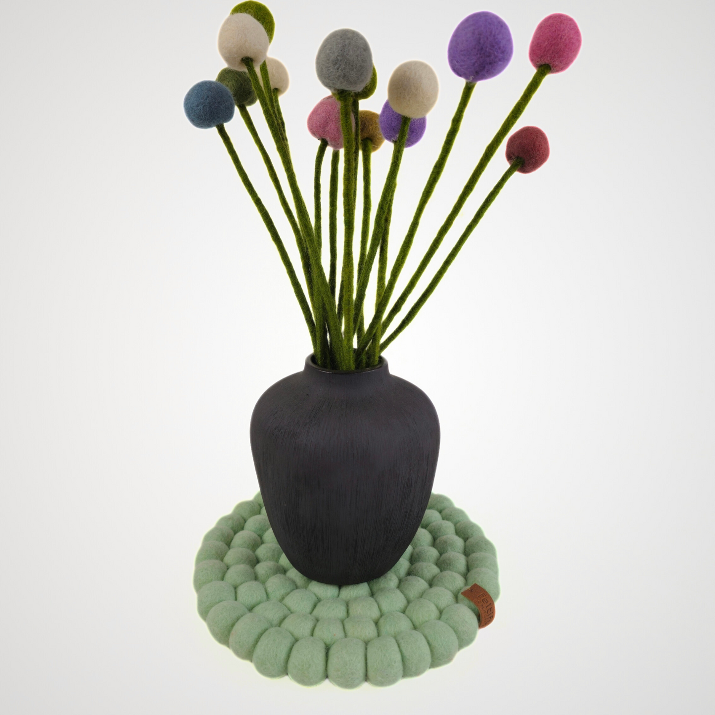 Pom Pom Felted Ball Trivet-Set Of 2Pcs.