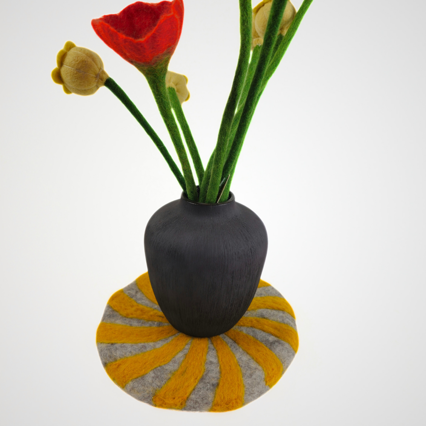 Needle Felted Swirl Trivet-Set Of 2Pcs.