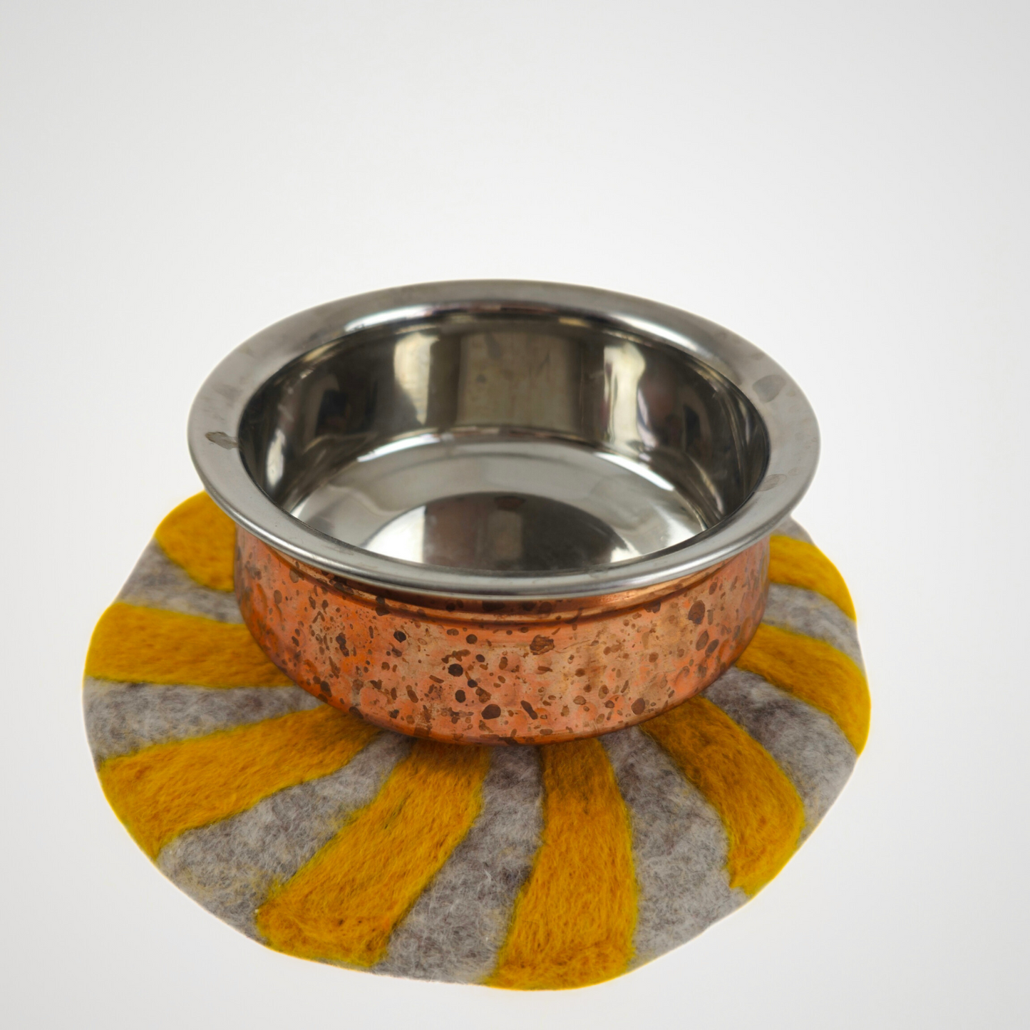 Needle Felted Swirl Trivet-Set Of 2Pcs.