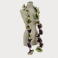 White brown flower felted scarf on soft gray background