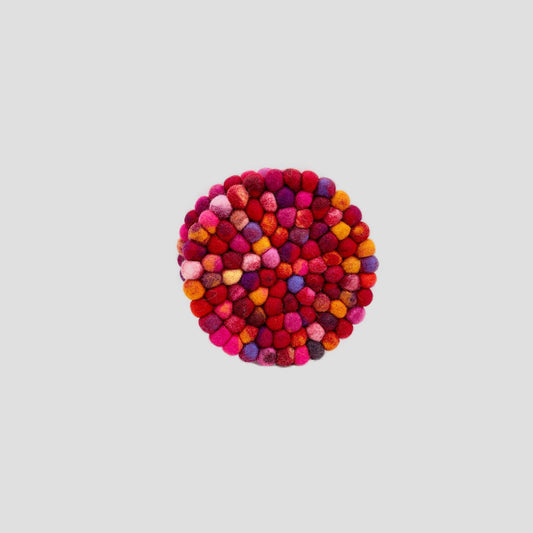 Round - Orange Tie Dye Felt Trivet, Durable, Potholder 8x8x1