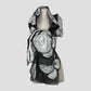 White Big Flower Merino Wool Felt Scarf
