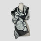 White Big Flower Merino Wool Felt Scarf
