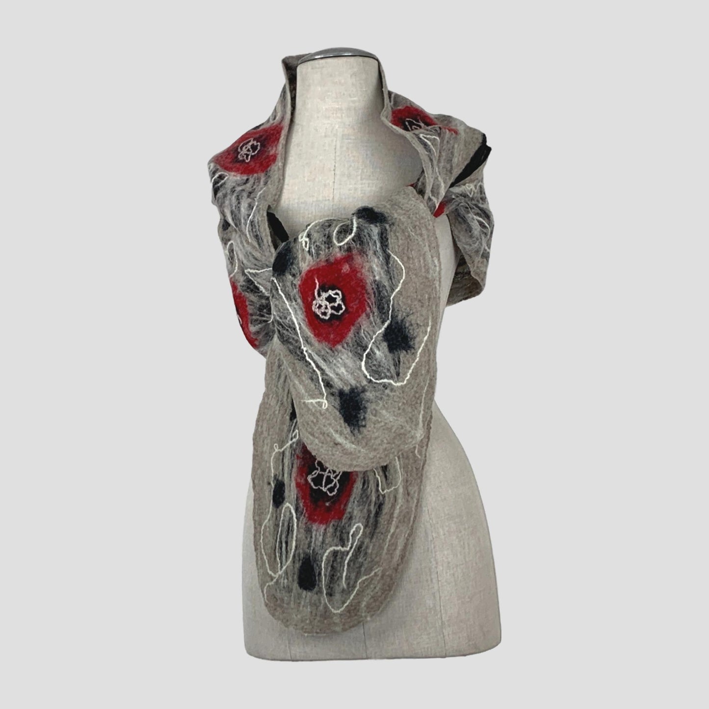 Brown Boat Merino Wool Felt Scarf