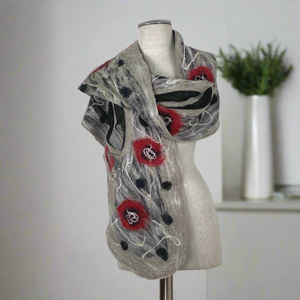 Brown Boat Merino Wool Felt Scarf