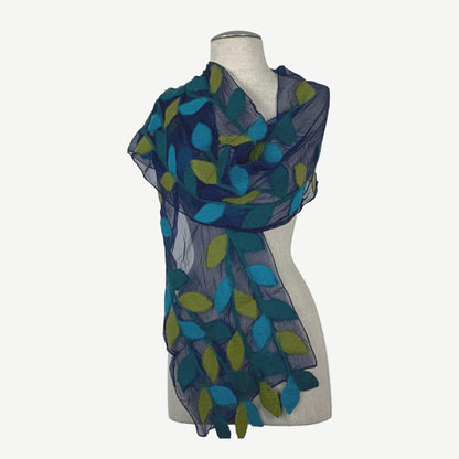 Kind Of Leaf Merino Wool & Silk Felted Scarf