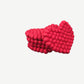 Red Heart-Shaped Wool Ball Felt Trivet
