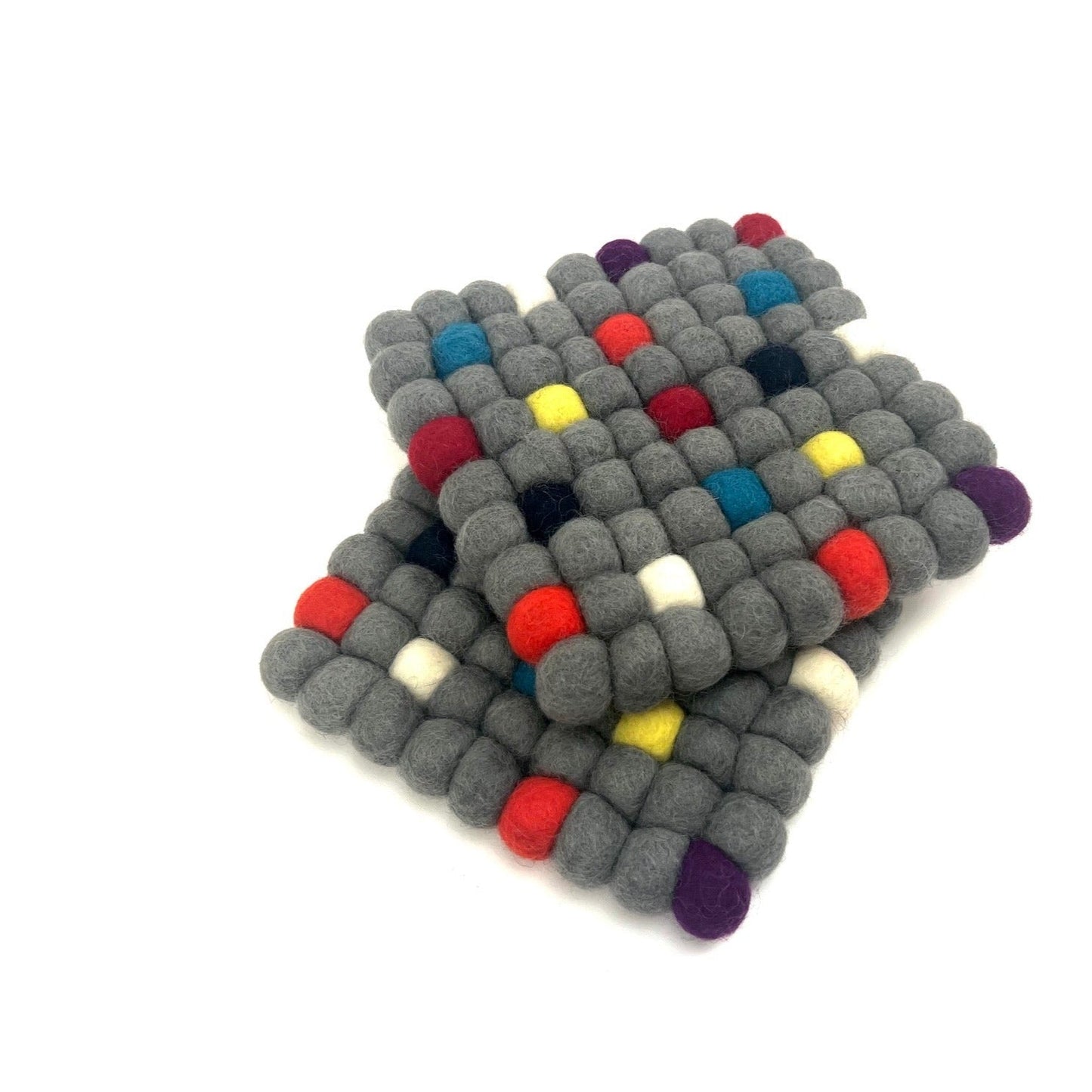 Variation Colors Square Felt Ball Trivets