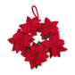 Door Hanging Red Flower Felt Wreath 13 Inches