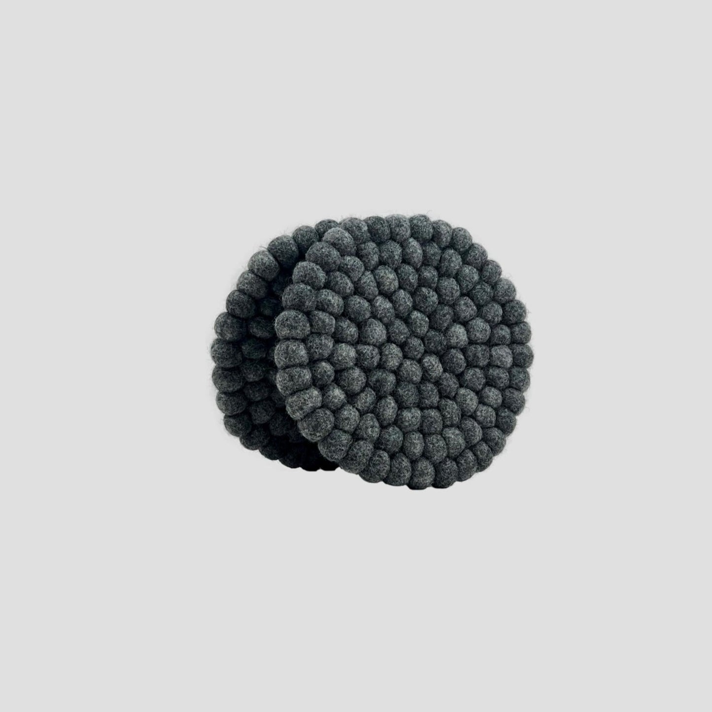 Charcoal Felt Ball Round Trivet