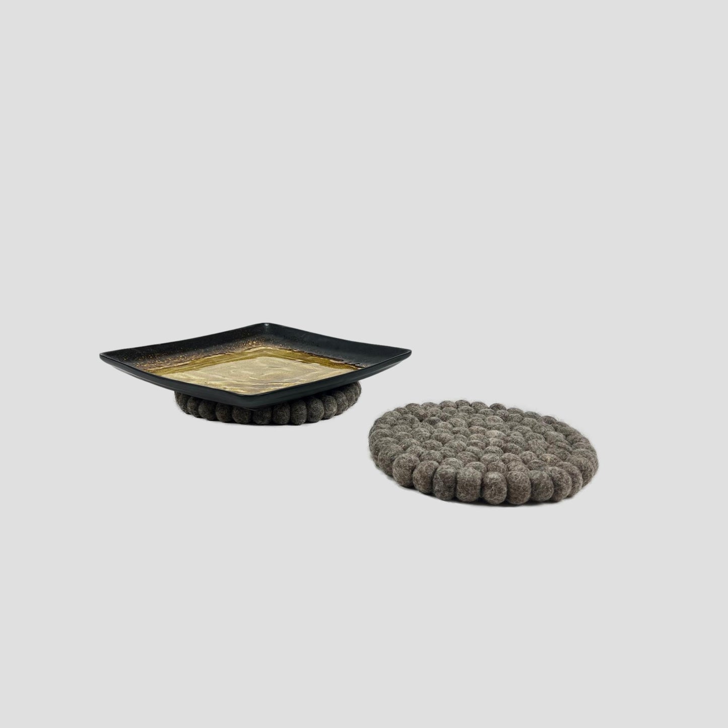 Chocolate Brown Felt Round Trivet